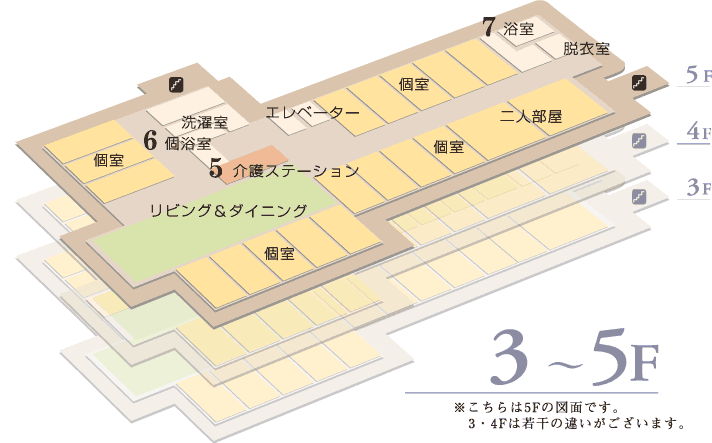 フロアマップ 3〜5F